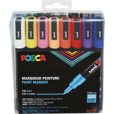 POSCA UNI PC-3M Dekormarker készlet - Vegyes színek (16 db / csomag) (186516)