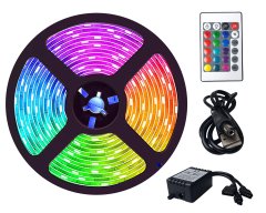 Cappa RGB LED szalag 1,5m USB-re - 31 LED / m, tápegység + távirányító