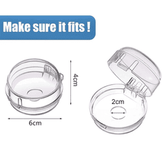Netscroll Gyermekbiztonsági fedél a tűzhely gombjaira (2 darab), konyhai védelem, megakadályozza a véletlenszerű használatot, tartós átlátszó műanyagból, egyszerű szerelés, a legtöbb tűzhelyhez illik, StoveKnob