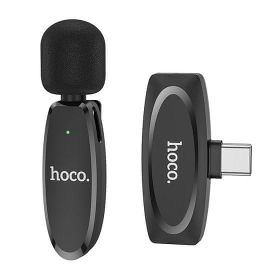 Hoco L15 vezeték nélküli lavalier mikrofón USB-C, fekete