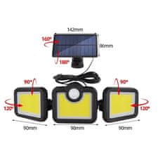 MG LS6 napelemes lámpa 140 LED 74W, fekete