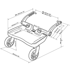 Lascal Buggy board MINI Testvérfellépő, Szürke-piros