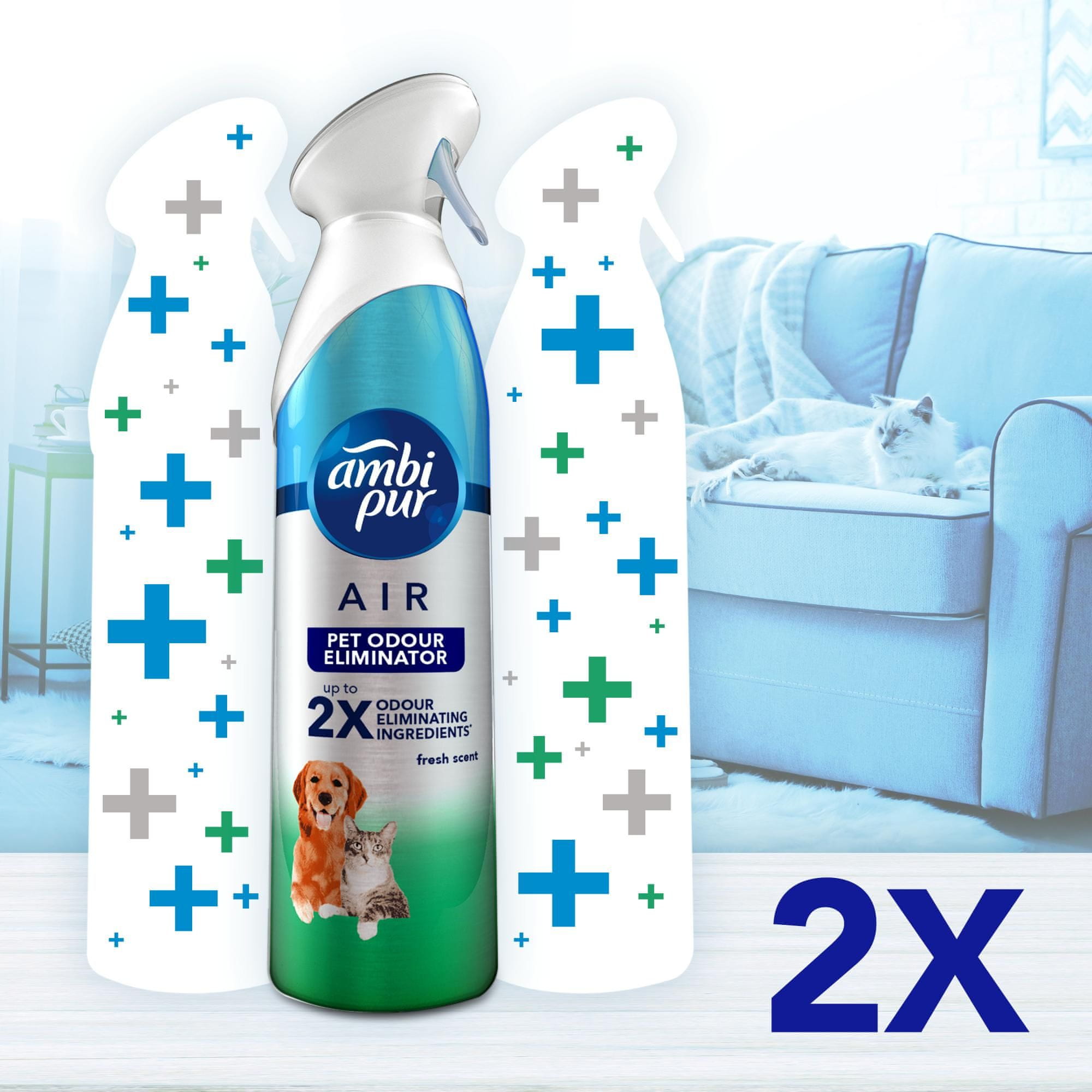 6pz Ambi Pur deodorante ambiente elimina odori animali spray fresco 300ml  PETS