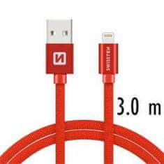 SWISSTEN ADATKÁBEL SWISSTEN TEXTILE USB / LIGHTNING 3 M PIROS 71527601