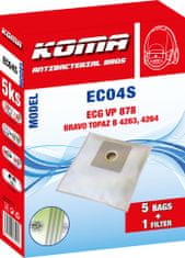KOMA EC04S - Porszívó Porzsák ECG VP 878, szintetikus, 5 db