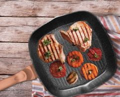 Berlingerhaus Grillserpenyő márvány felülettel és fedővel 28 cm Rosegold Metallic Line BH-1610