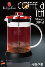 Berlingerhaus Tea és kávéskanna French Press 600 ml Burgundi metál vonal BH-1497