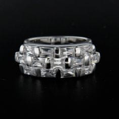 Amiatex Ezüst gyűrű 14299 + Nőin zokni Gatta Calzino Strech, 55