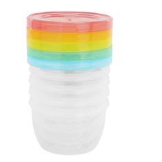 Badabulle Tálak fedővel MAXI FUN COLORS 250ml készlet 5db