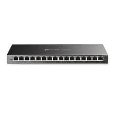 TP-LINK TL-SG116E 16 portos Gigabit Easy Smart Switch, 16 Gigabit RJ45 port, asztali acél tokkal