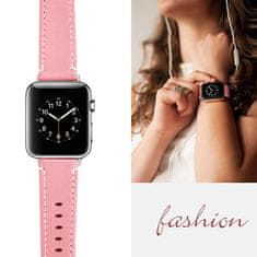 BStrap Leather Italy szíj Apple Watch 42/44/45mm, Pink