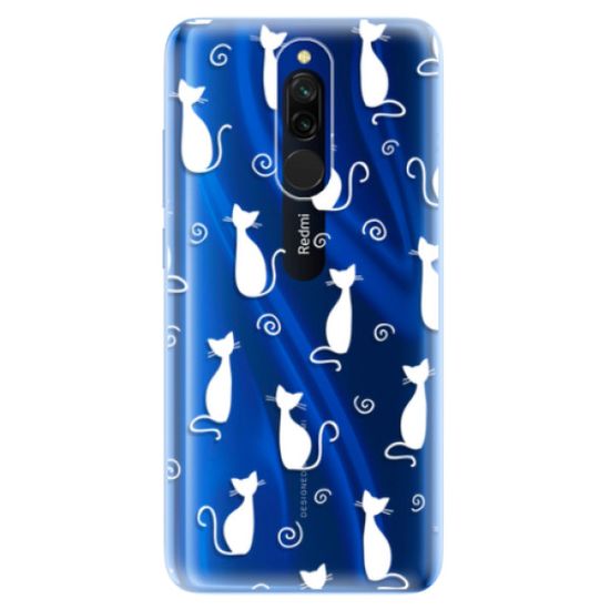 iSaprio Cat pattern 05 - white szilikon tok Xiaomi Redmi 8