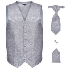 Greatstore 130834 Men's Paisley Wedding Waistcoat Set Size 50 Silver