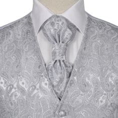 Greatstore 130834 Men's Paisley Wedding Waistcoat Set Size 50 Silver