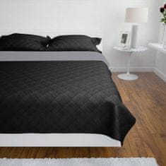 Greatstore 130883 Double-sided Quilted Bedspread Black/Grey 170 x 210 cm