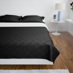 Greatstore 130886 Double-sided Quilted Bedspread Black/White 170 x 210 cm