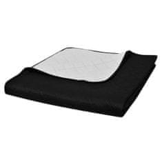 Greatstore 130886 Double-sided Quilted Bedspread Black/White 170 x 210 cm