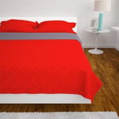 Greatstore 131555 Double-sided Quilted Bedspread Red and Grey 170x210 cm