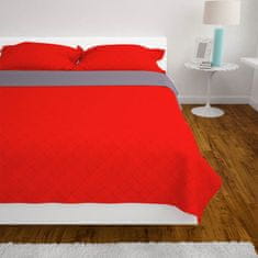 shumee 131556 Double-sided Quilted Bedspread Red and Grey 220x240 cm