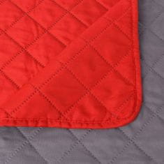 Greatstore 131556 Double-sided Quilted Bedspread Red and Grey 220x240 cm