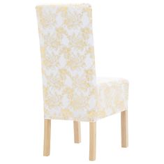 Greatstore 6 darab fehér szabott sztreccs székszoknya aranyszínű mintával
