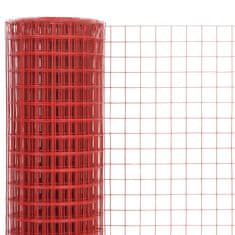 shumee piros PVC-bevonatú acél csirkeháló drótkerítés 25 x 1 m