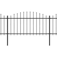 shumee fekete lándzsahegyes tetejű acélkerítés (1,25-1,5) x 5,1 m 