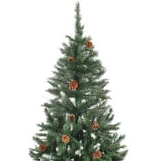 Vidaxl műkarácsonyfa fenyőtobozokkal és fehér csillámmal 150 cm 284317