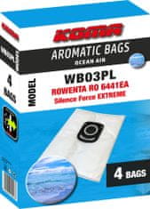 KOMA WB03PL OCEAN AIR - Aromás porszívózsákok Rowenta RO6441 Silence Force Extreme, műanyag előlappal, 4db