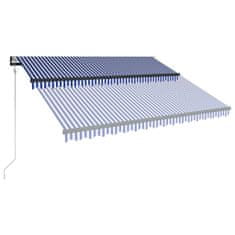 Vidaxl kék és fehér szélérzékelős és LED-es napellenző 300 x 250 cm 3051279