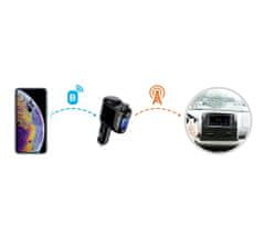 BASEUS Locomotive Bluetooth FM Transmitter MP3 autós töltő 2x USB 3.4A, fekete