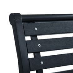 Greatstore 2 darab fekete acél és WPC kerti szék