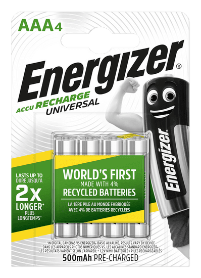Energizer Univerzális AAA 500mAh 4db újratölthető elem EHR016
