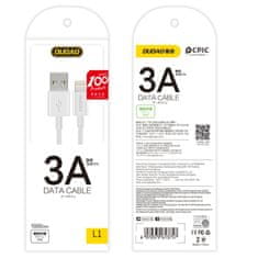 DUDAO L1T kábel USB / Lightning 3A 1m, fehér