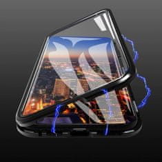 MG Magnetic Full Body Glass mágneses telefontok Huawei Mate 30 Lite, fekete/átlátszó