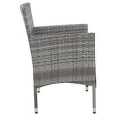 Greatstore szürke polyrattan kerti pad 105 cm