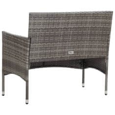 Greatstore szürke polyrattan kerti pad 105 cm