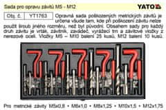 YATO Menetjavító készlet M5 - M12 YT-1763