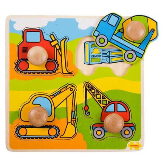 Bigjigs Toys Beilleszthető puzzle építőgépek