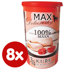 MAX deluxe 3/4 csirke marha- és disznóhússal, 8x1200 g