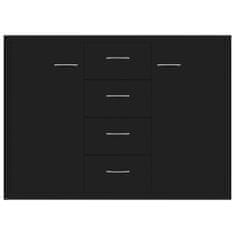 Greatstore fekete forgácslap tálalószekrény 88 x 30 x 65 cm