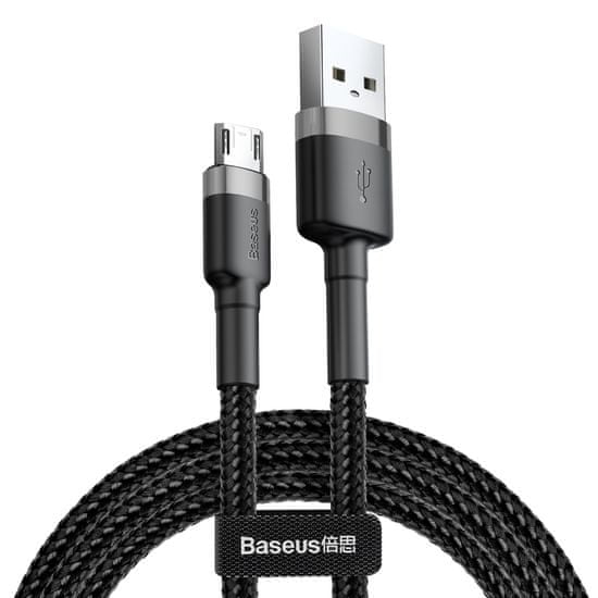 BASEUS Cafule kábel USB / Micro USB QC 3.0 1.5A 2m, fekete/szürke