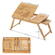 Artenat Henry I. laptop asztal, 55 cm, bambusz