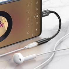 BASEUS L54 adaptér z USB-C 3.5 mm audio jack, fekete