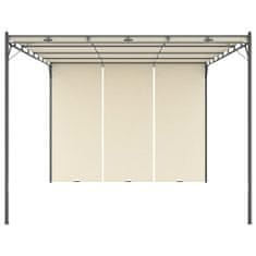 Greatstore krémszínű kerti pavilon oldalfüggönnyel 4 x 3 x 2,25 m