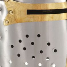 Greatstore ezüst antik középkori keresztes lovagi acélsisak LARP másolat