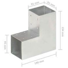 shumee L alakú horganyzott fém oszloptartó 91 x 91 mm