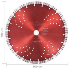 Vidaxl gyémánt vágókorong turbó és furatos acéllal 300 mm 143233