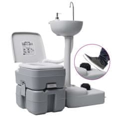 Vidaxl hordozható kemping-WC és -kézmosóállvány víztartállyal 3186662