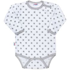 NEW BABY Classic II bébi body - szürke, csillagokkal - 80 (9-12m)